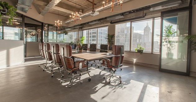 Modern Sophisticated Boardroom with City Views