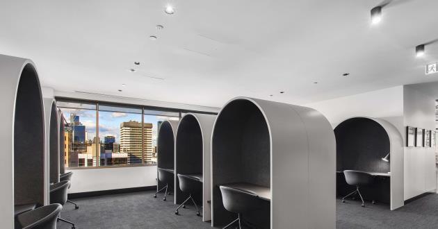 Semi-Private Hot Desk Booth with Natural Light